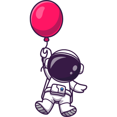 astronaut with balloon